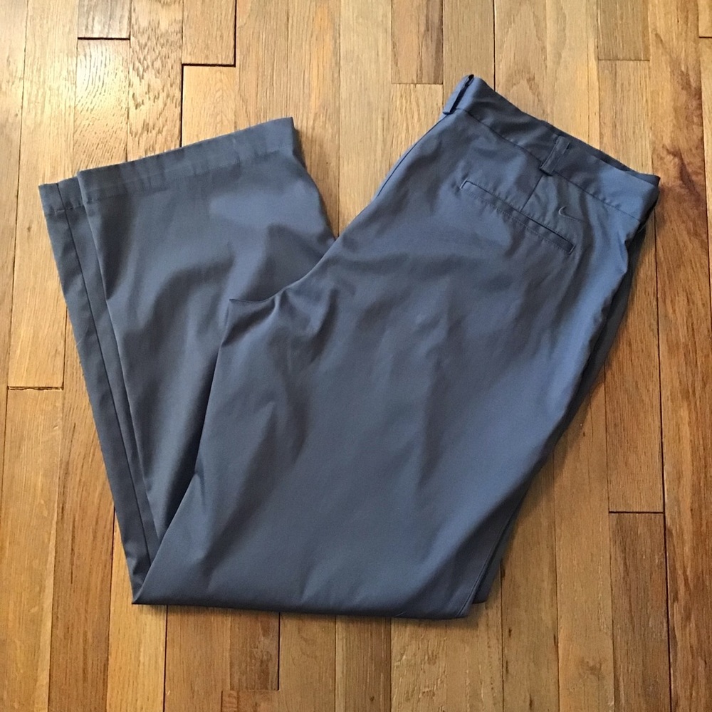 Nike Golf Mens Dri-Fit Activewear Pants Pleated Front Size 40 x 32 Solid Grey